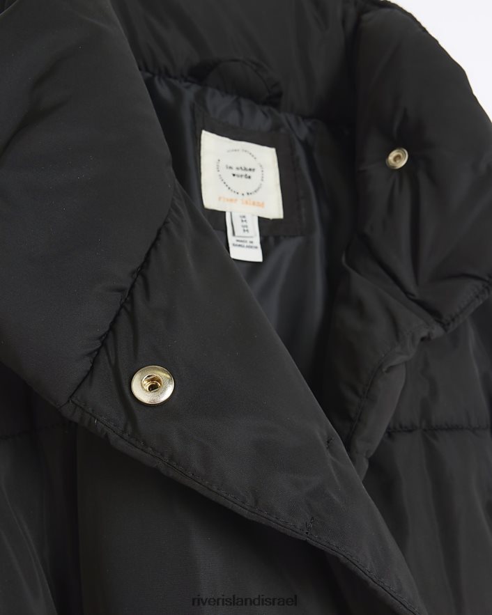 לבוש River Island חגורת קו ארוך מרופדת שָׁחוֹר נשים BDZ408985