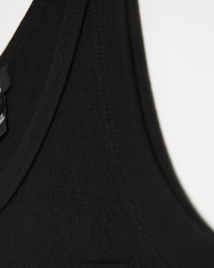 לבוש River Island חלק עליון של אפוד רייסר מצולע שָׁחוֹר נשים BDZ40898