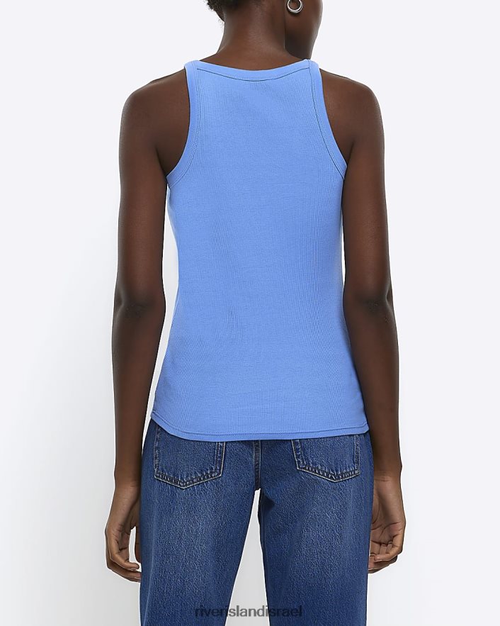 לבוש River Island חלק עליון של אפוד רייסר מצולע כְּחוֹל נשים BDZ40899