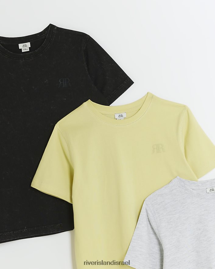 לבוש River Island B חולצת טריקו 3 מארז רב צבעים בנים BDZ4086819