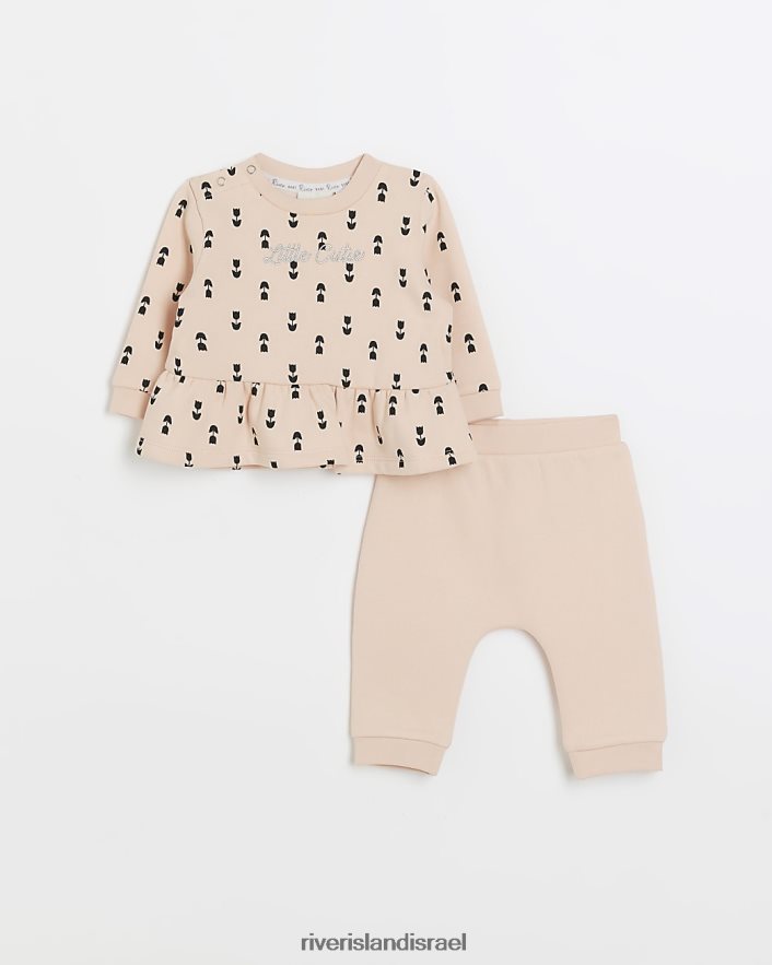 לבוש River Island ערכת Bg Peplum ו-joggers וָרוֹד בנות BDZ4083537