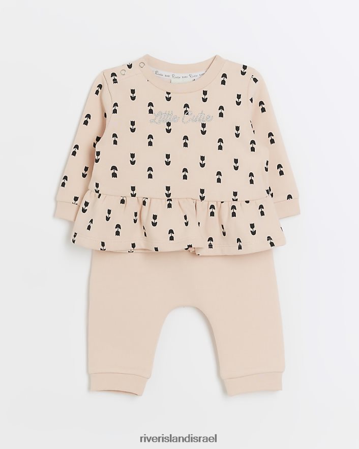 לבוש River Island ערכת Bg Peplum ו-joggers וָרוֹד בנות BDZ4083537