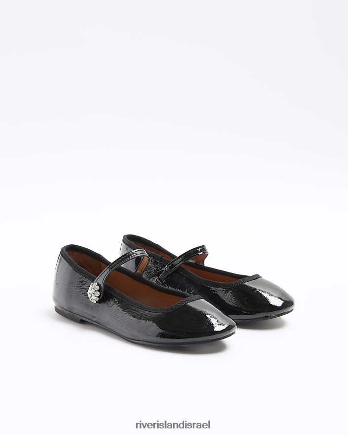 הַנעָלָה River Island נעלי בלט עם רצועת Diamonde שָׁחוֹר נשים BDZ408138