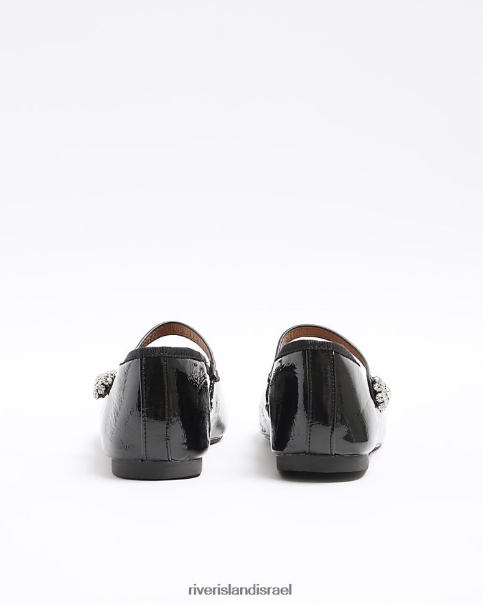 הַנעָלָה River Island נעלי בלט עם רצועת Diamonde שָׁחוֹר נשים BDZ408138