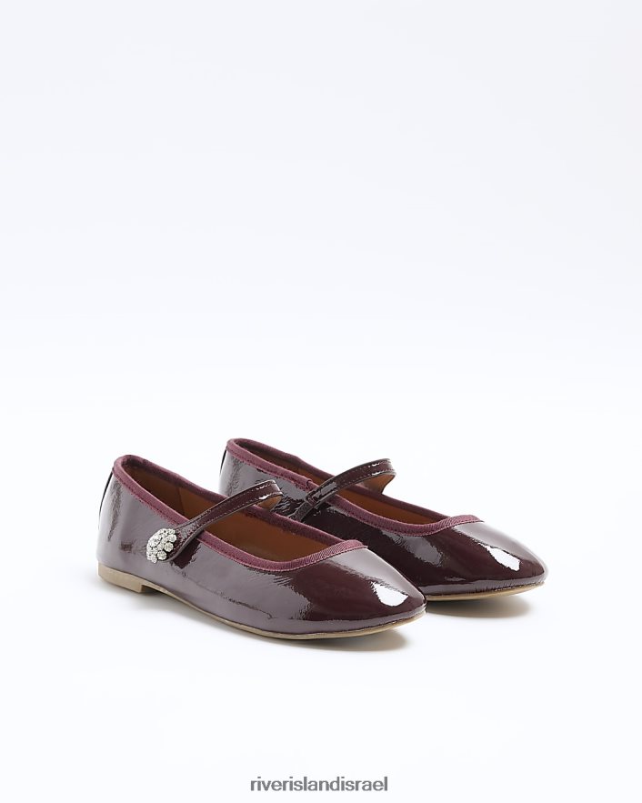 הַנעָלָה River Island נעלי בלט עם רצועת Diamonde סָגוֹל נשים BDZ408139