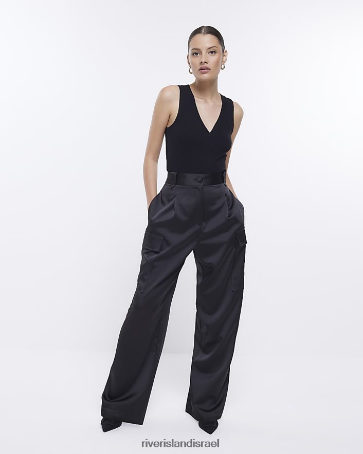 לבוש River Island אפוד צוואר V מצולע שָׁחוֹר נשים BDZ4081127