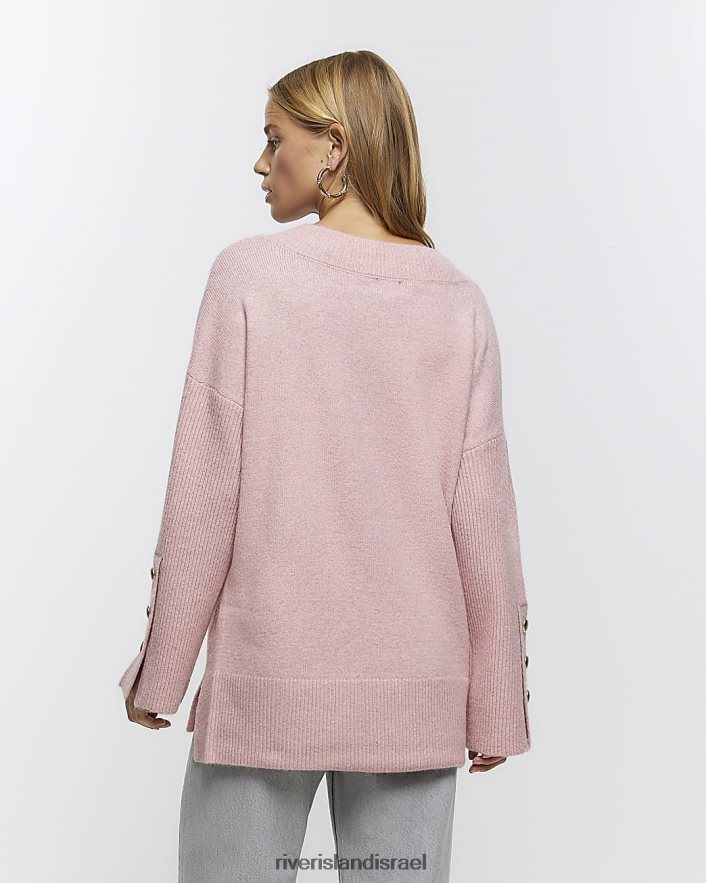 לבוש River Island מגשר עם צווארון V וָרוֹד נשים BDZ40877