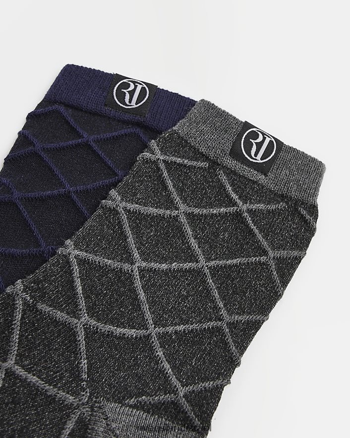 אביזרים River Island b גרביים חכמים עם מרקם 2 חבילה חיל הים בנים BDZ4083692