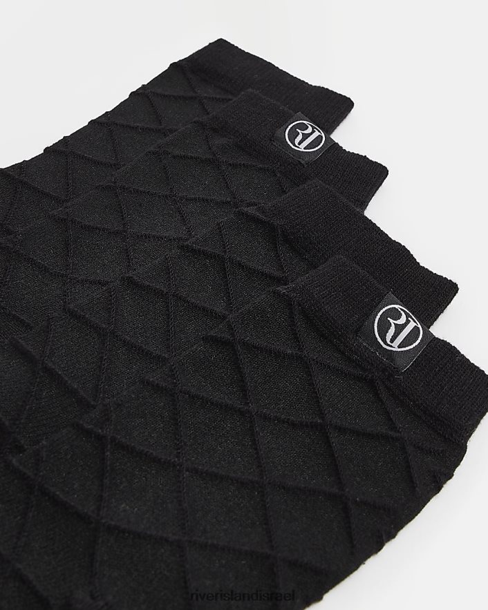 אביזרים River Island b גרביים חכמים עם מרקם 2 חבילה שָׁחוֹר בנים BDZ4083693