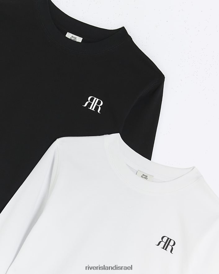 לבוש River Island b חולצה עם שרוולים ארוכים 2 חבילה לבן בנים BDZ4086833