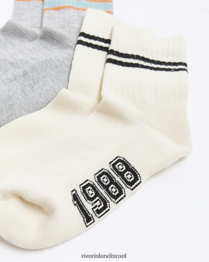 אביזרים River Island b גרבי אוניברסיטה 2 מארז אפור בנים BDZ4086959