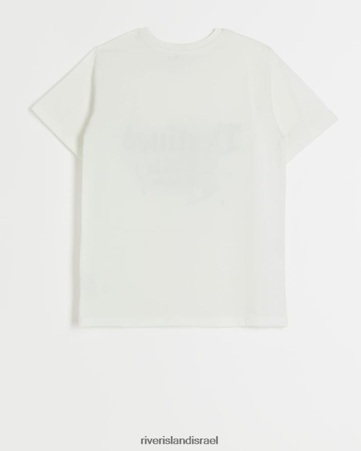 לבוש River Island b חולצת טריקו מעוטרת בהדפס גרפי לבן בנים BDZ4083635