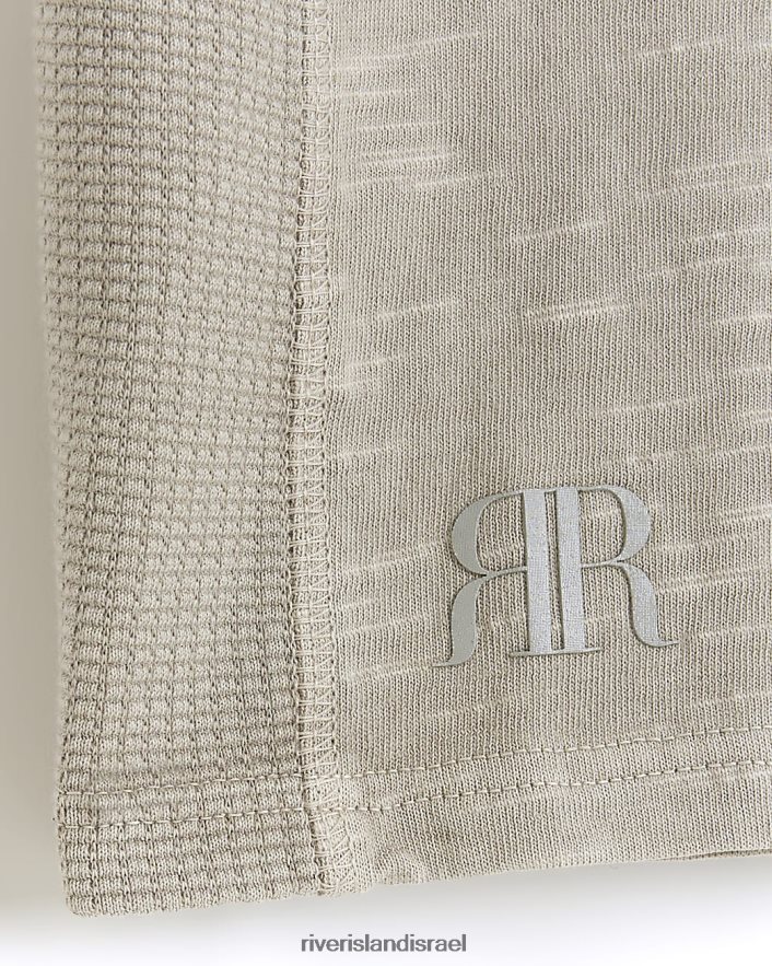 לבוש River Island b חולצת טריקו עם מרקם ופל סלאב אפור בנים BDZ4083650