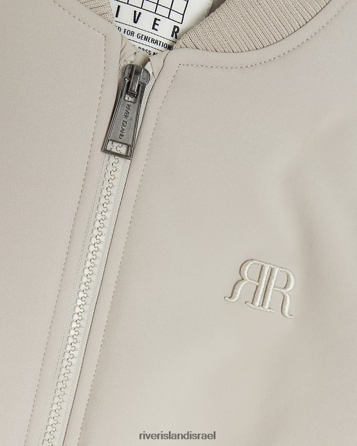 לבוש River Island b מעיל בומבר חכם עם רוכסן בז' בנים BDZ4083659