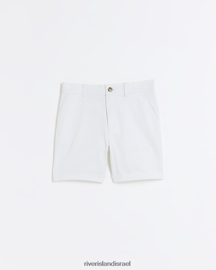 לבוש River Island b מכנסי צ'ינו קצרים לבן בנים BDZ4083676