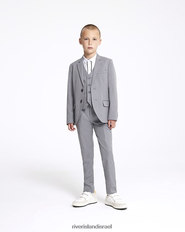 לבוש River Island b מעיל חליפה מחויט אפור בנים BDZ4083684