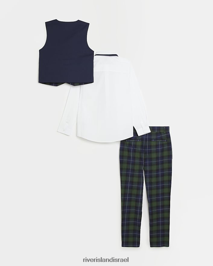 לבוש River Island b סט חליפת טרטן בדוק ירוק בנים BDZ4086770