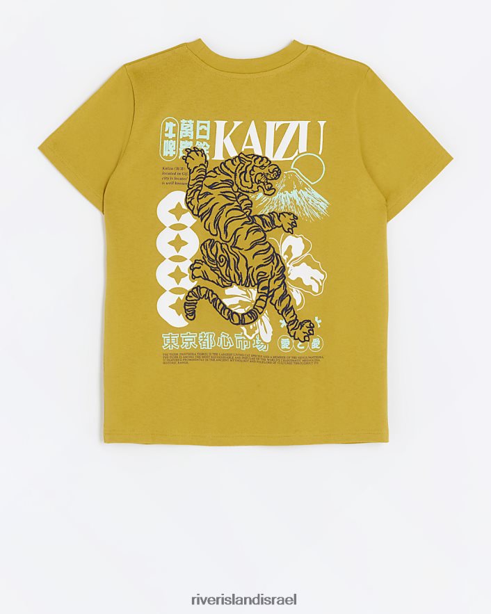 לבוש River Island b חולצת טי גרפית גרפית צהוב בנים BDZ4086784