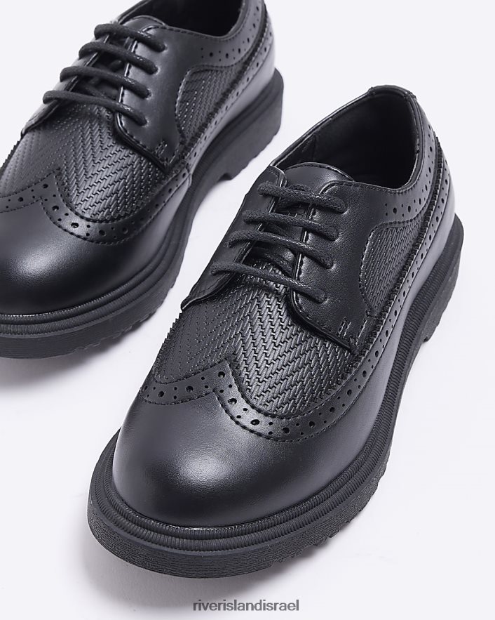 הַנעָלָה River Island b נעלי ברוג שרוכים שָׁחוֹר בנים BDZ4086798