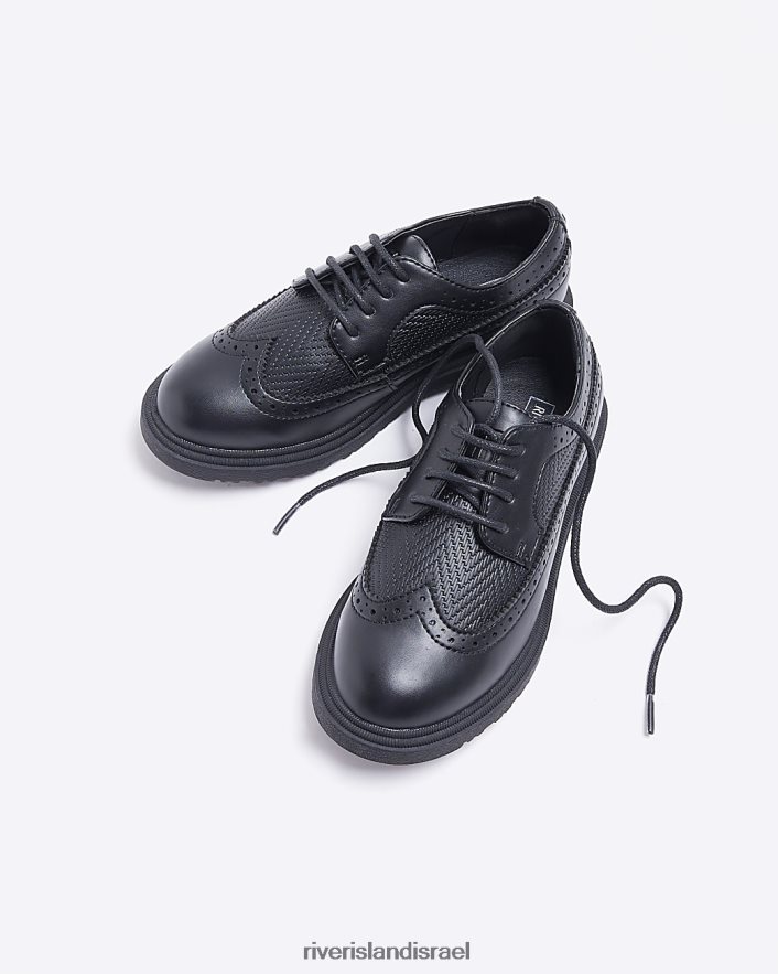 הַנעָלָה River Island b נעלי ברוג שרוכים שָׁחוֹר בנים BDZ4086798