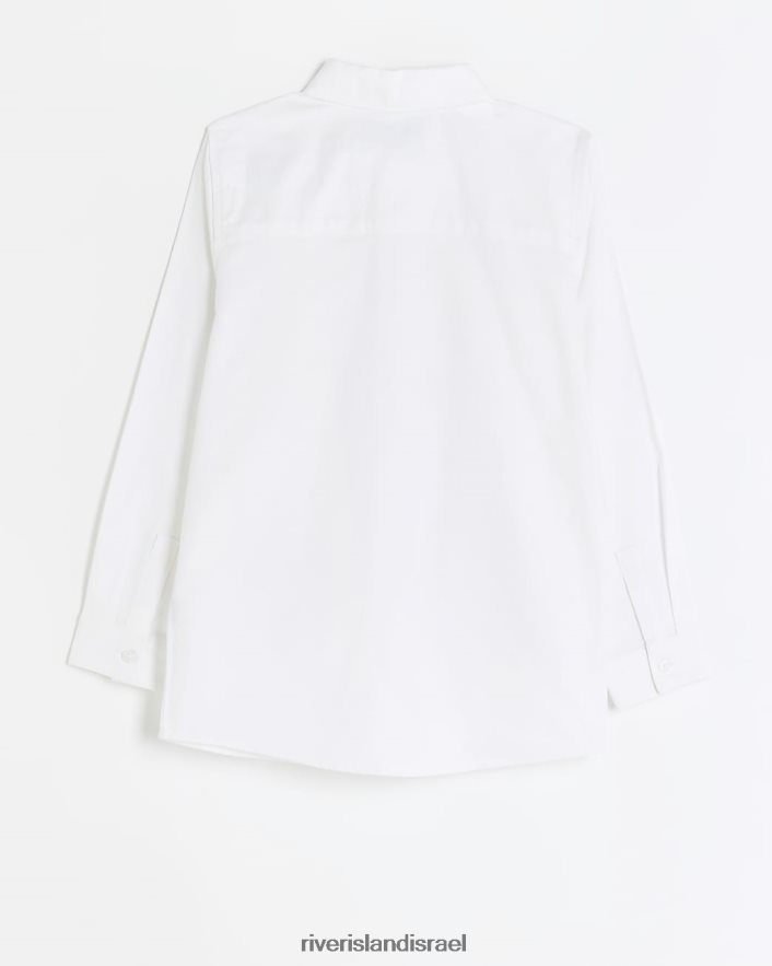 לבוש River Island b חולצת אוקספורד עם שרוולים ארוכים לבן בנים BDZ4086799