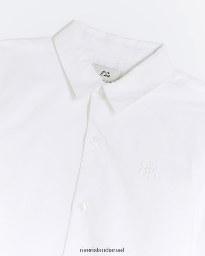 לבוש River Island b חולצת אוקספורד עם שרוולים ארוכים לבן בנים BDZ4086799