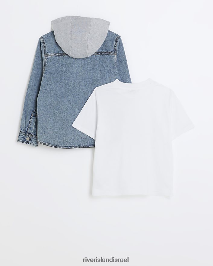 לבוש River Island b סט חולצות ג'ינס גרפיות כְּחוֹל בנים BDZ4086840