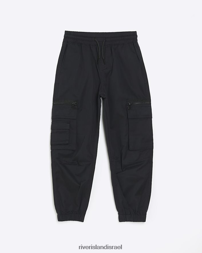 לבוש River Island b מכנסי מטען עם אזיקים שָׁחוֹר בנים BDZ4086842