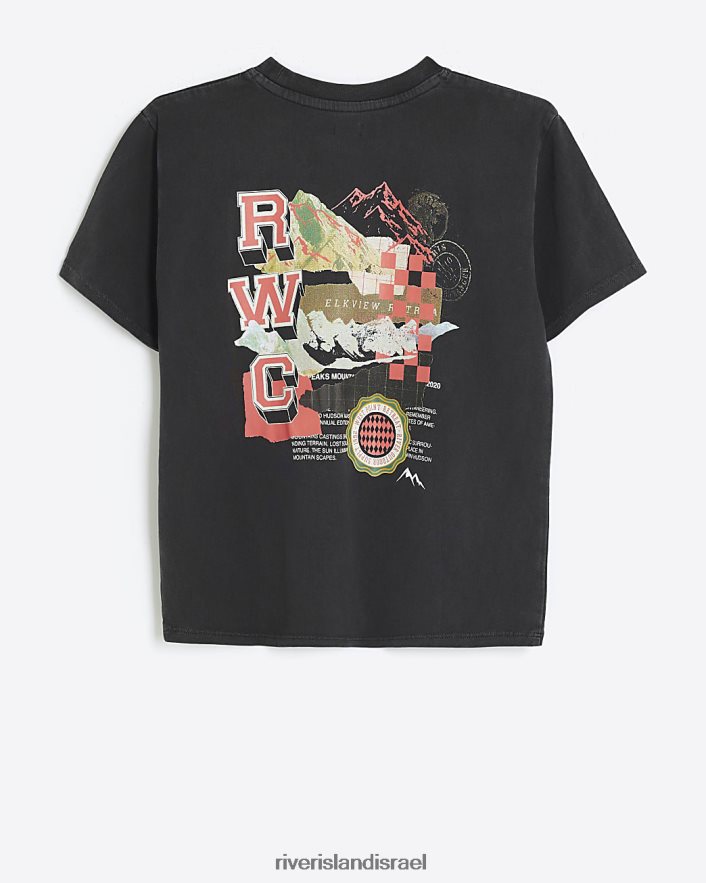 לבוש River Island b חולצה גרפית אפור בנים BDZ4086847