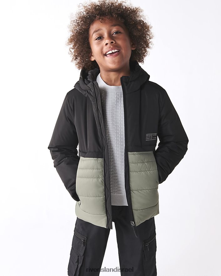 לבוש River Island b ז'קט מרופד מרופד למקלחת ירוק בנים BDZ4086879