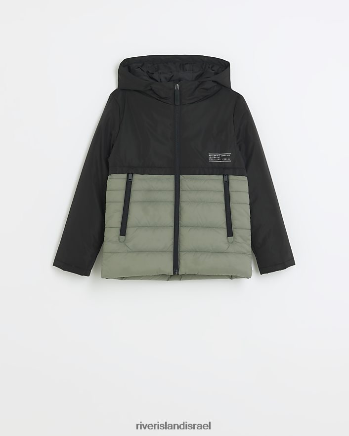 לבוש River Island b ז'קט מרופד מרופד למקלחת ירוק בנים BDZ4086879