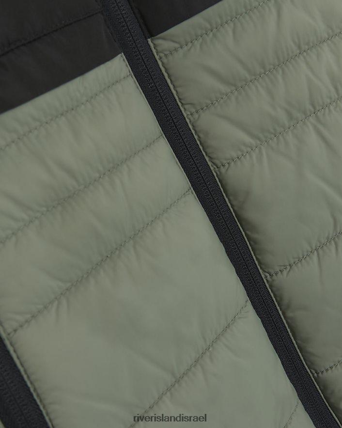 לבוש River Island b ז'קט מרופד מרופד למקלחת ירוק בנים BDZ4086879