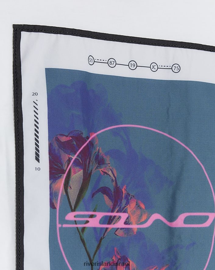 לבוש River Island b חולצת טריקו בהדפס גב גרפי לבן בנים BDZ4086880