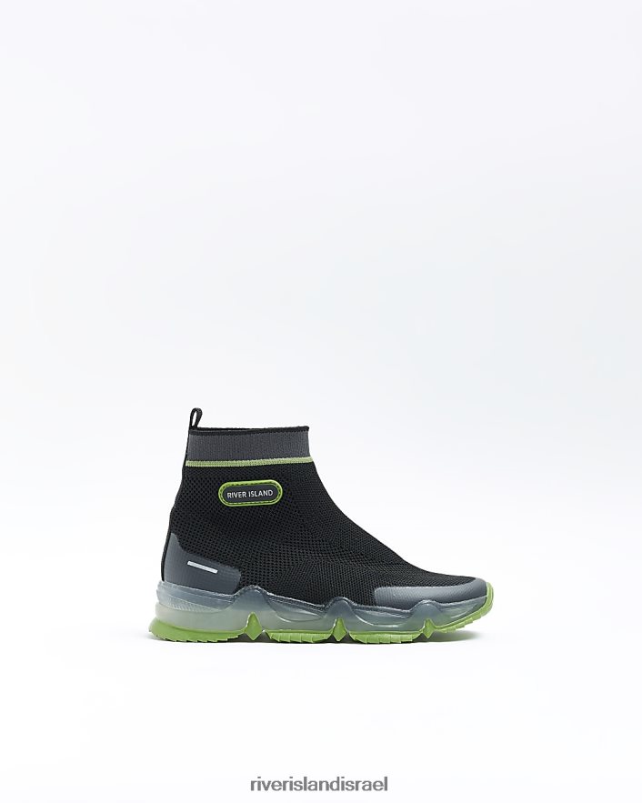 הַנעָלָה River Island b נעלי סרוגות גבוהות שָׁחוֹר בנים BDZ4086892