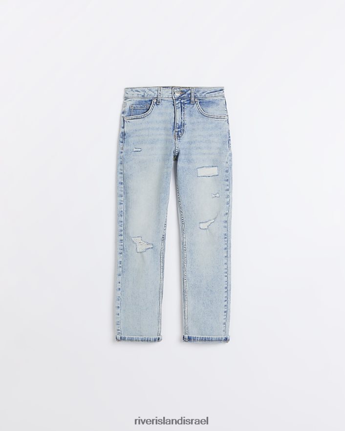 לבוש River Island b כביסה קלה ג'ינס קרעים בגזרה דקיקה כְּחוֹל בנים BDZ4086911