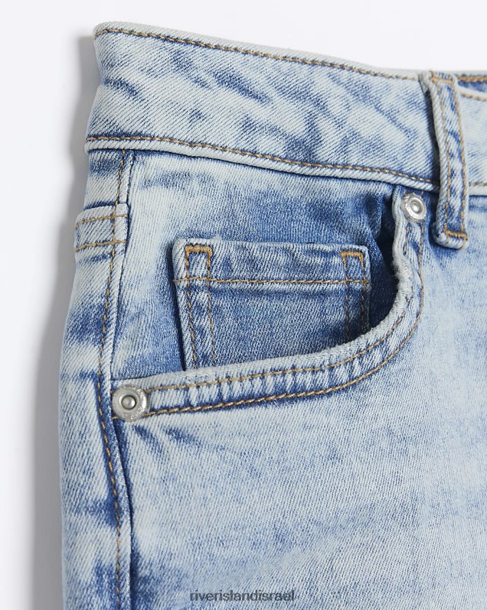 לבוש River Island b כביסה קלה ג'ינס קרעים בגזרה דקיקה כְּחוֹל בנים BDZ4086911
