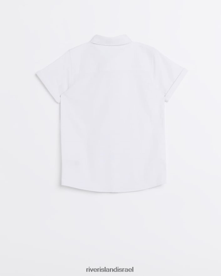 לבוש River Island b חולצת אוקספורד עם שרוולים קצרים לבן בנים BDZ4086916