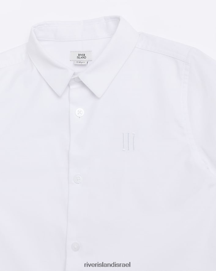 לבוש River Island b חולצת אוקספורד עם שרוולים קצרים לבן בנים BDZ4086916