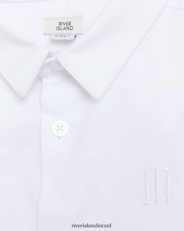 לבוש River Island b חולצת אוקספורד עם שרוולים קצרים לבן בנים BDZ4086916