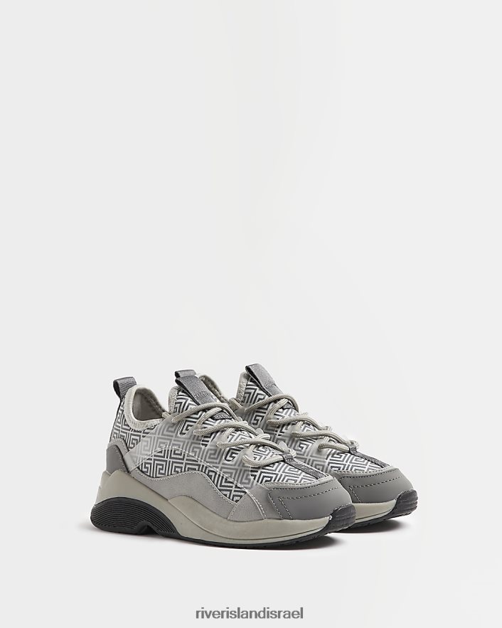 הַנעָלָה River Island b נעליים גיאומטריות בסוליות שמנמנות אפור בנים BDZ4086926