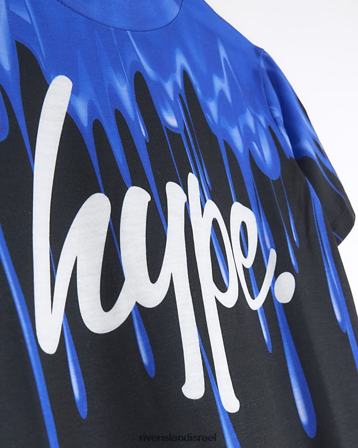 לבוש River Island b חולצת טריקו מודפסת בטפטוף סליים הייפ שָׁחוֹר בנים BDZ4087010