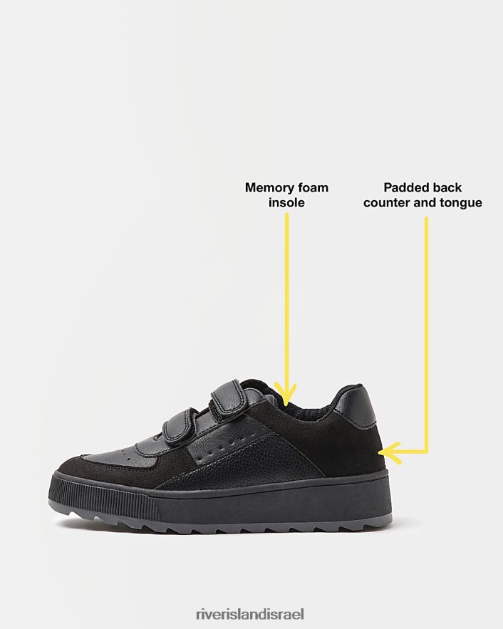 הַנעָלָה River Island b סקוטש Plimsolls שָׁחוֹר בנים BDZ4086919