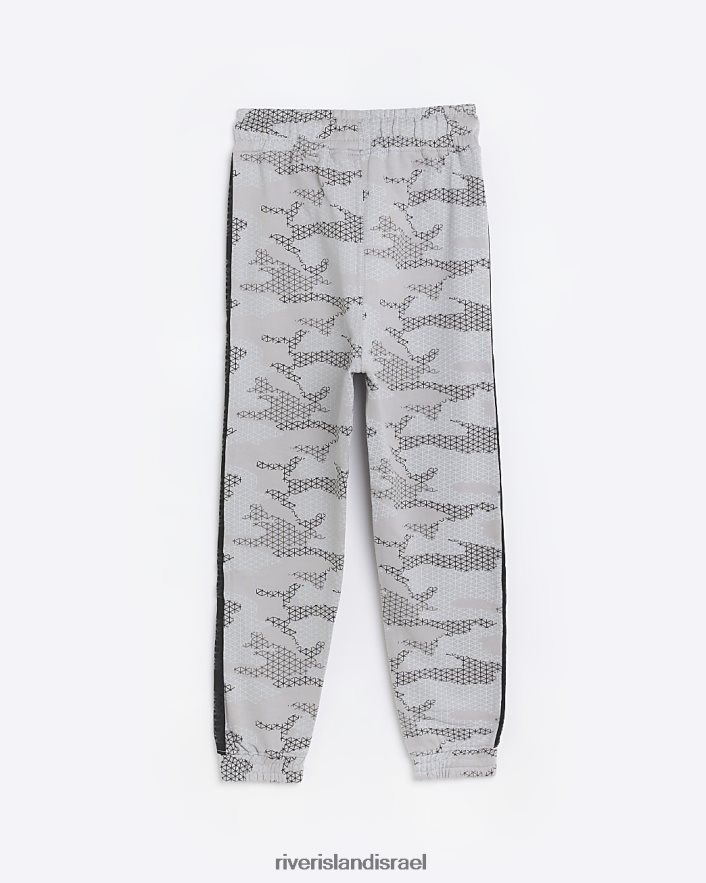 לבוש River Island b angel & rocket camo joggers אפור בנים BDZ4086998