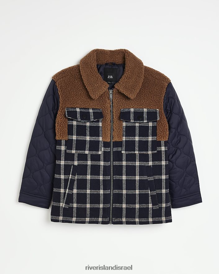 לבוש River Island b בדוק borg shacket מרופד חיל הים בנים BDZ4086918