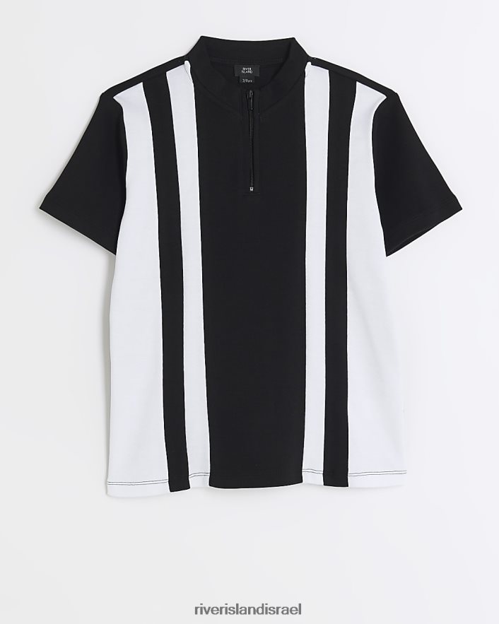 לבוש River Island b color block משפך פולו שָׁחוֹר בנים BDZ4083661