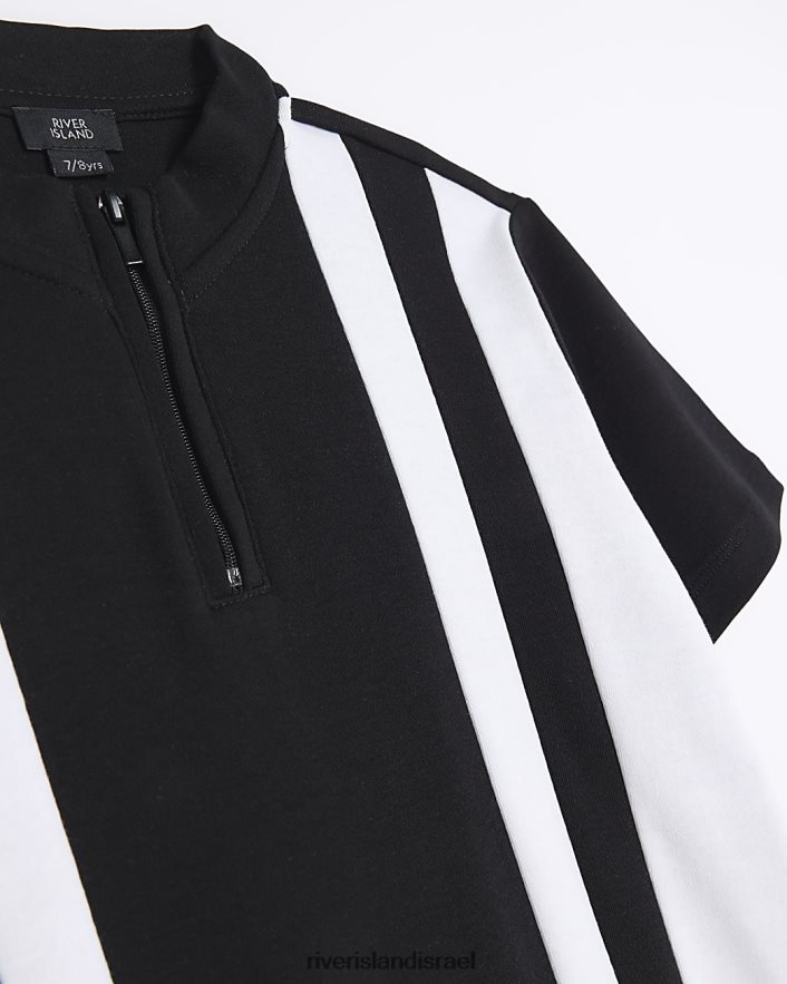 לבוש River Island b color block משפך פולו שָׁחוֹר בנים BDZ4083661