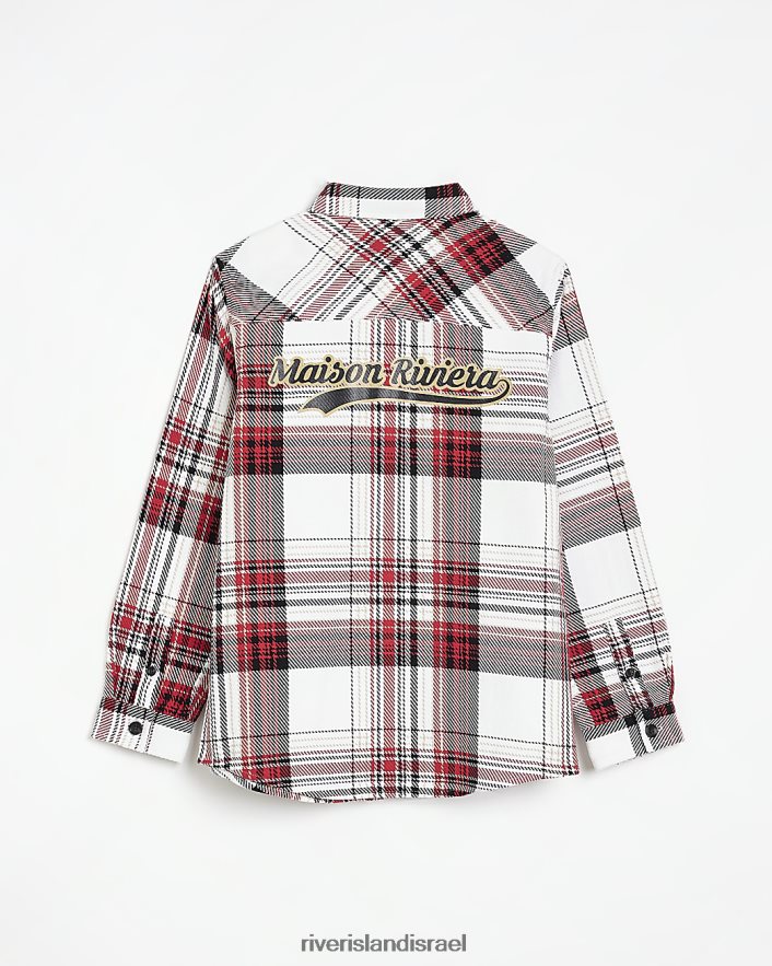 לבוש River Island b maison riviera חולצה משובצת אָדוֹם בנים BDZ4086878