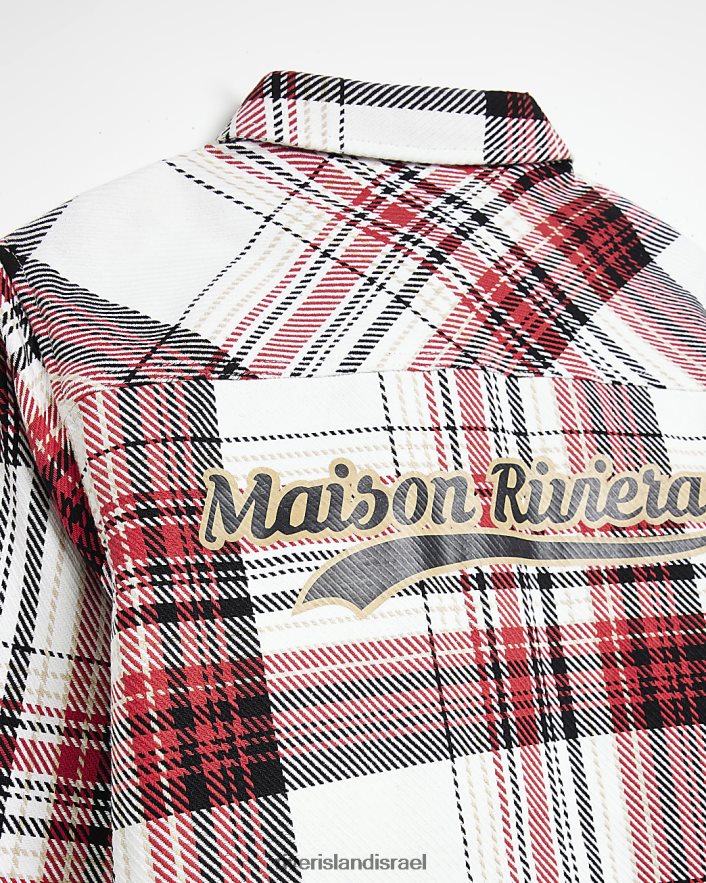 לבוש River Island b maison riviera חולצה משובצת אָדוֹם בנים BDZ4086878