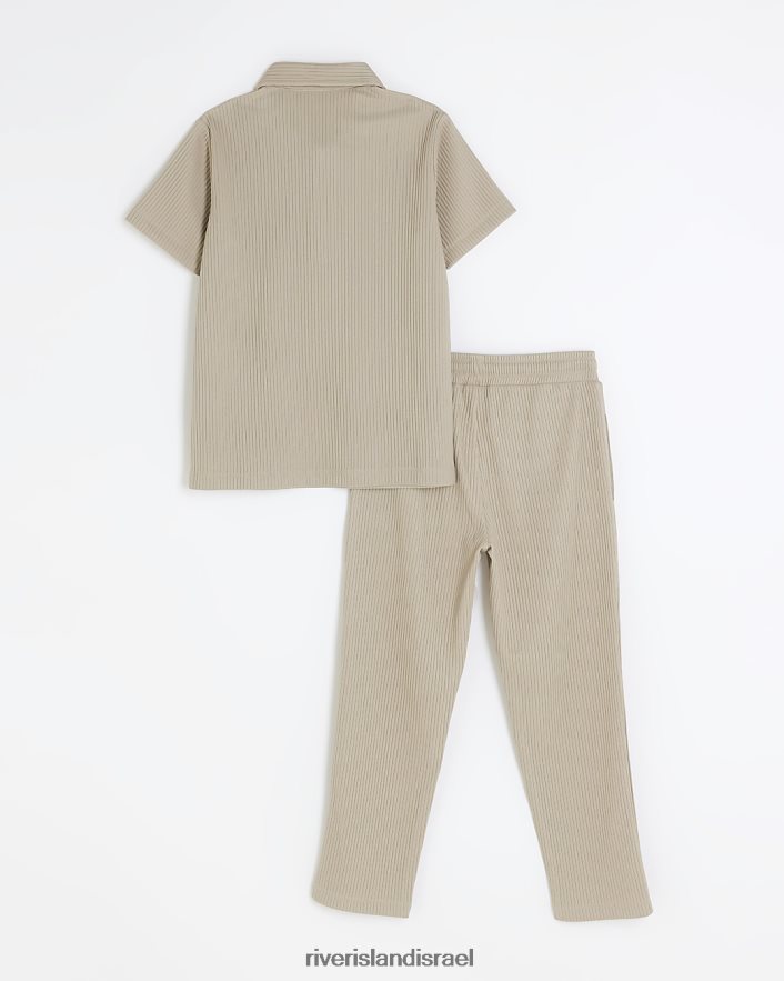 לבוש River Island ערכת b plisse פולו וג'וגרים אפור בנים BDZ4086815