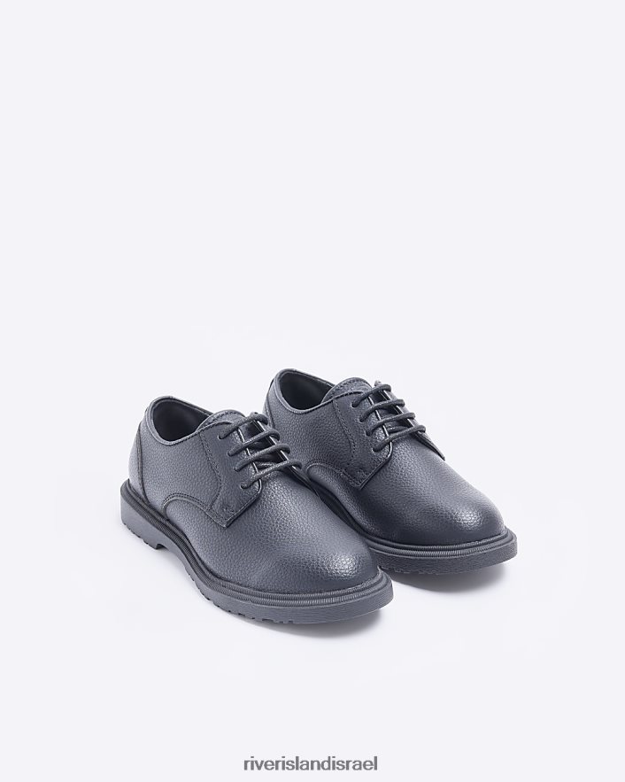 הַנעָלָה River Island b pu נעלי שרוכים שָׁחוֹר בנים BDZ4083669